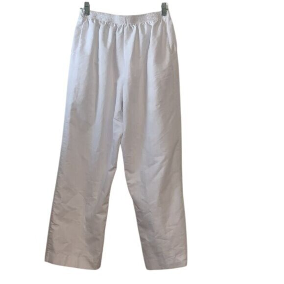 Alfred Dunner Womens White Pull-On Elastic Waist Pants Size 10 Cotton Blend - Picture 5 of 7